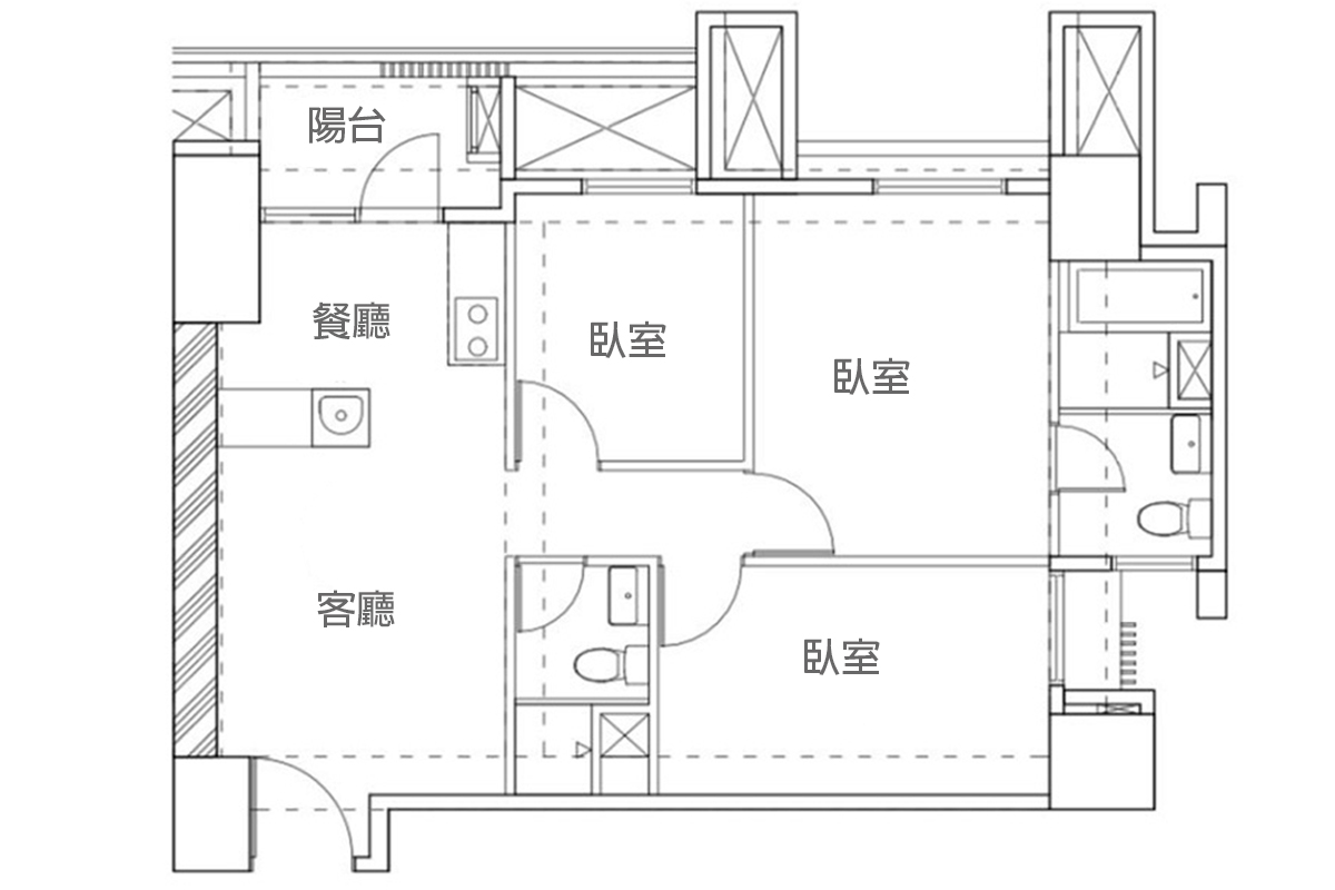 3房格局圖