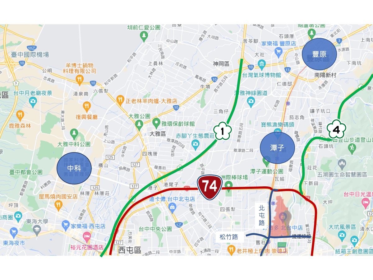 台中機捷/北屯機捷交通道路