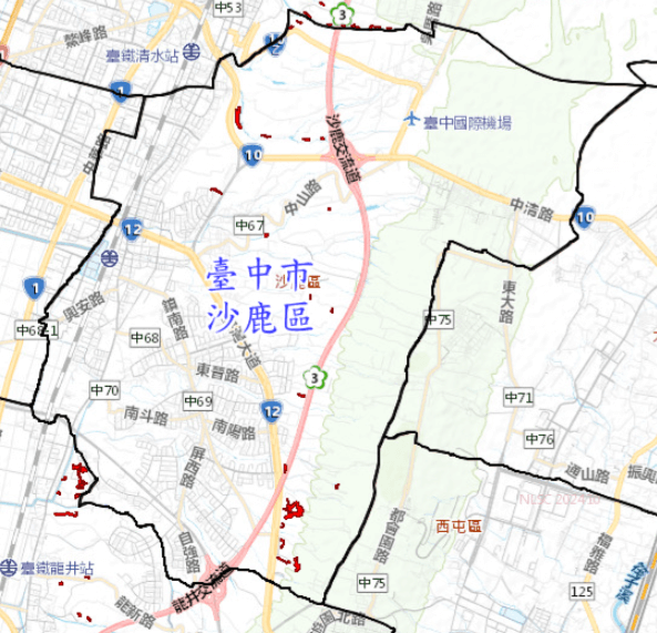 沙鹿災害潛勢-山崩與地滑